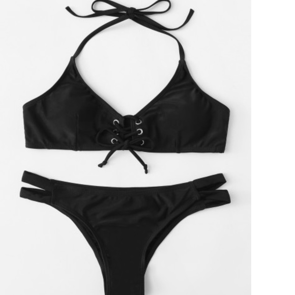 Fierce Broad Other - Black Slit Bottom Bikini